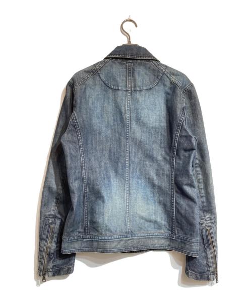 BURBERRY BLACK LABEL（バーバリーブラックレーベル）BURBERRY BLACK LABEL (バーバリーブラックレーベル) デニムダブルライダースジャケット ブルー サイズ:Mの古着・服飾アイテム
