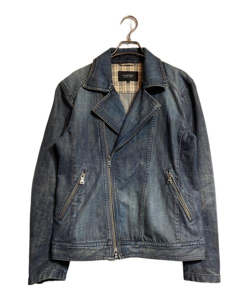 BURBERRY BLACK LABEL（バーバリーブラックレーベル）BURBERRY BLACK LABEL (バーバリーブラックレーベル) デニムダブルライダースジャケット ブルー サイズ:Mの古着・服飾アイテム