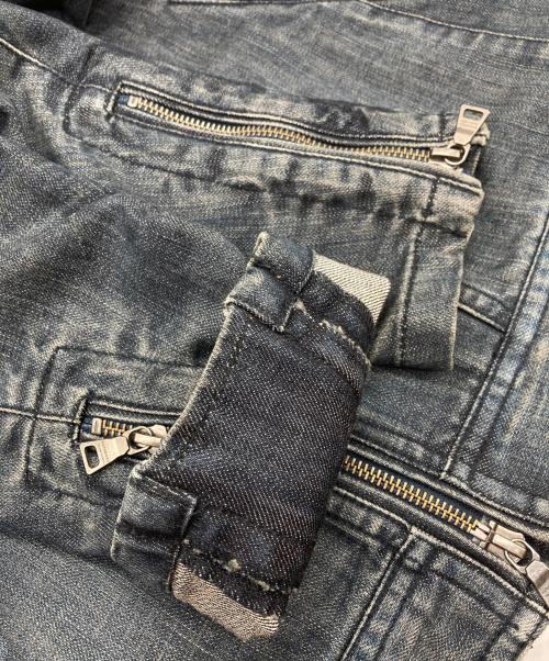 BURBERRY BLACK LABEL（バーバリーブラックレーベル）BURBERRY BLACK LABEL (バーバリーブラックレーベル) デニムダブルライダースジャケット ブルー サイズ:Mの古着・服飾アイテム