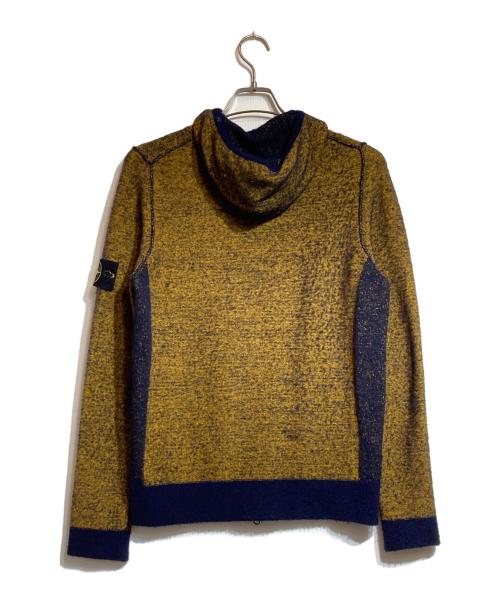 STONE ISLAND（ストーンアイランド）STONE ISLAND (ストーンアイランド) アルパカ混ニットパーカー ネイビー×イエロー サイズ:Mの古着・服飾アイテム