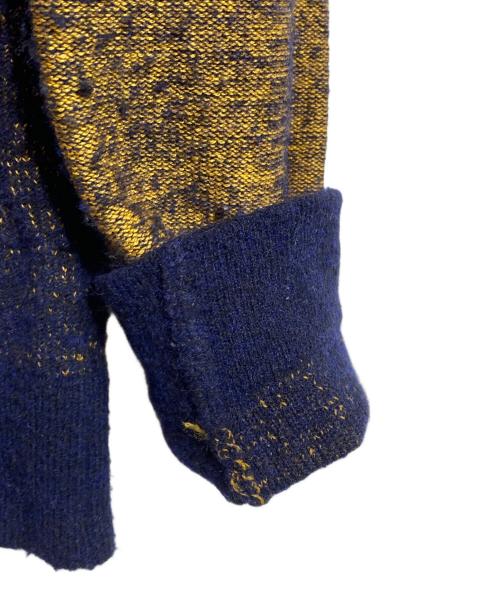 STONE ISLAND（ストーンアイランド）STONE ISLAND (ストーンアイランド) アルパカ混ニットパーカー ネイビー×イエロー サイズ:Mの古着・服飾アイテム