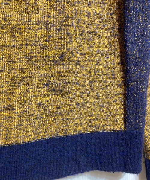 STONE ISLAND（ストーンアイランド）STONE ISLAND (ストーンアイランド) アルパカ混ニットパーカー ネイビー×イエロー サイズ:Mの古着・服飾アイテム
