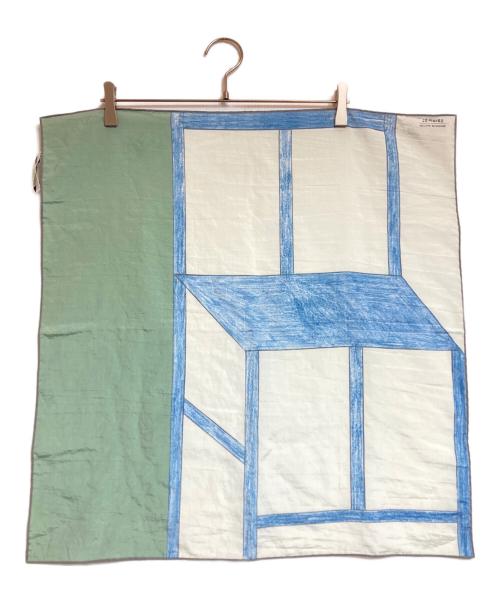 LEMAIRE（ルメール）LEMAIRE (ルメール) SILK SQUARE 60 BLUE CHAIR ベージュ×ブルーの古着・服飾アイテム