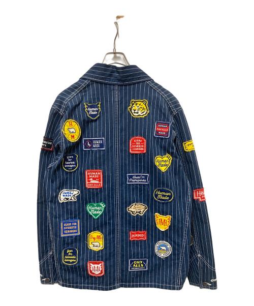 HUMAN MADE（ヒューマンメイド）HUMAN MADE (ヒューマンメイド) PATCH COVERALL ネイビー×ホワイト サイズ:Lの古着・服飾アイテム