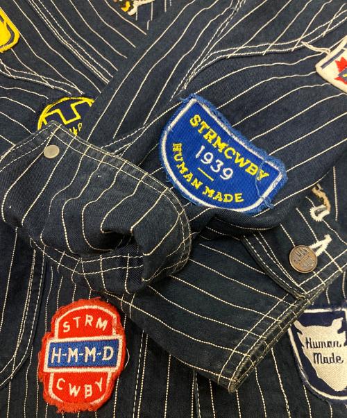 HUMAN MADE（ヒューマンメイド）HUMAN MADE (ヒューマンメイド) PATCH COVERALL ネイビー×ホワイト サイズ:Lの古着・服飾アイテム