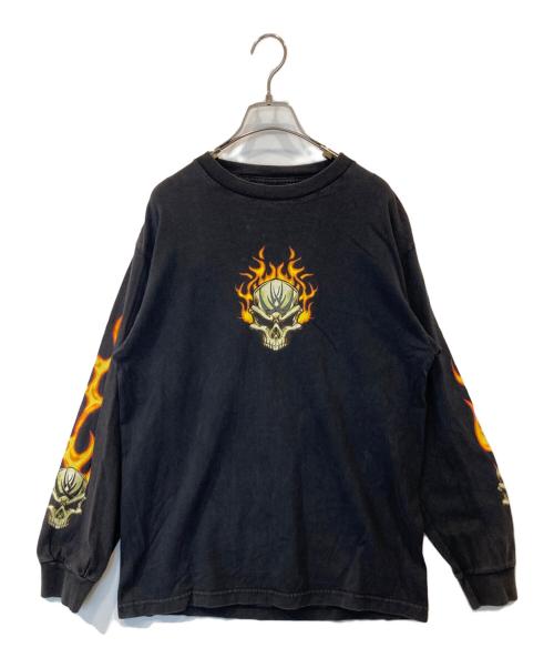 top heavy（トップ ヘヴィー）top heavy (トップ ヘヴィー) ファイヤーパターンスカルプリントカットソー ブラック サイズ:Mの古着・服飾アイテム