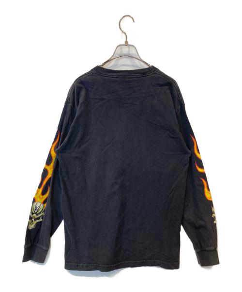 top heavy（トップ ヘヴィー）top heavy (トップ ヘヴィー) ファイヤーパターンスカルプリントカットソー ブラック サイズ:Mの古着・服飾アイテム