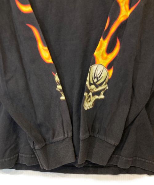 top heavy（トップ ヘヴィー）top heavy (トップ ヘヴィー) ファイヤーパターンスカルプリントカットソー ブラック サイズ:Mの古着・服飾アイテム