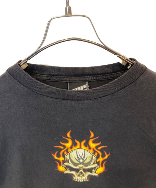 top heavy（トップ ヘヴィー）top heavy (トップ ヘヴィー) ファイヤーパターンスカルプリントカットソー ブラック サイズ:Mの古着・服飾アイテム
