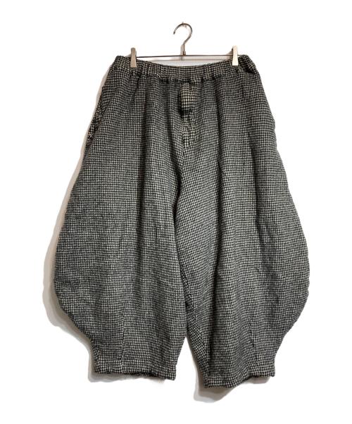 BLACK COMME des GARCONS（ブラックコムデギャルソン）BLACK COMME des GARCONS (コムデギャルソン) 千鳥柄ウールナイロンパンツ グレー サイズ:XLの古着・服飾アイテム