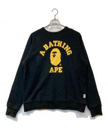 A BATHING APE（ア ベイシング エイプ）の古着「ダブルフェイスカットソー」｜ブラック×オレンジ