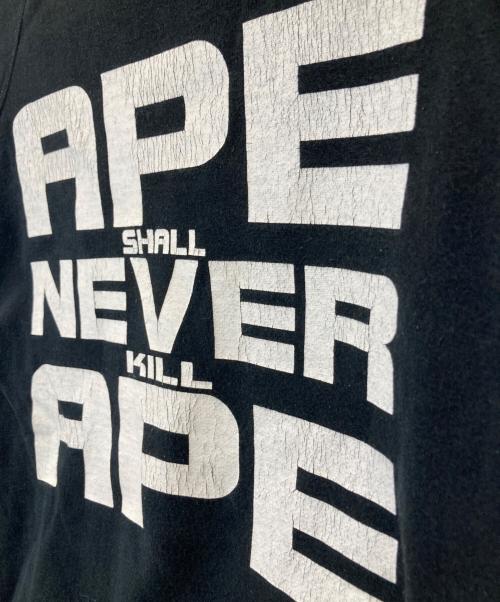 A BATHING APE（ア ベイシング エイプ）A BATHING APE (ア ベイシング エイプ) ダブルフェイスカットソー ブラック×オレンジ サイズ:表示がないため不明の古着・服飾アイテム