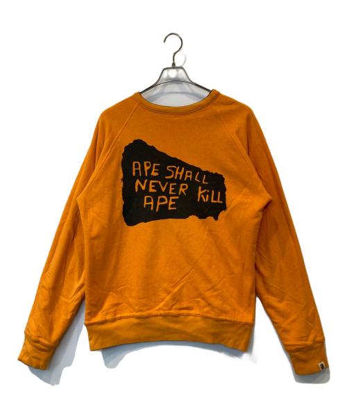 A BATHING APE（ア ベイシング エイプ）A BATHING APE (ア ベイシング エイプ) ダブルフェイスカットソー ブラック×オレンジ サイズ:表示がないため不明の古着・服飾アイテム