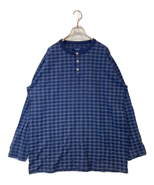 NAUTICA（ノーティカ）NAUTICA (ノーティカ) ヘンリーネックカットソー ブルー サイズ:Lの古着・服飾アイテム