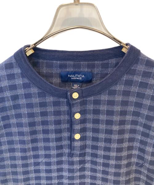 NAUTICA（ノーティカ）NAUTICA (ノーティカ) ヘンリーネックカットソー ブルー サイズ:Lの古着・服飾アイテム
