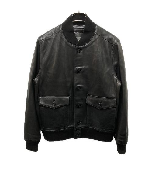 Eddie Bauer（エディーバウアー）Eddie Bauer (エディーバウアー) A-1型シープスキンジャケット ブラック サイズ:Mの古着・服飾アイテム