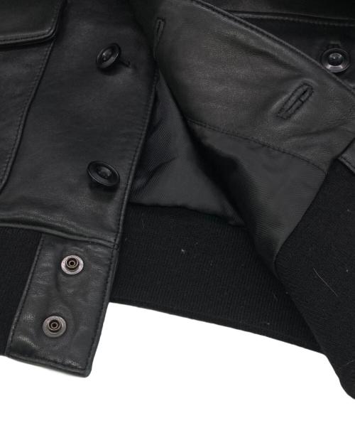 Eddie Bauer（エディーバウアー）Eddie Bauer (エディーバウアー) A-1型シープスキンジャケット ブラック サイズ:Mの古着・服飾アイテム