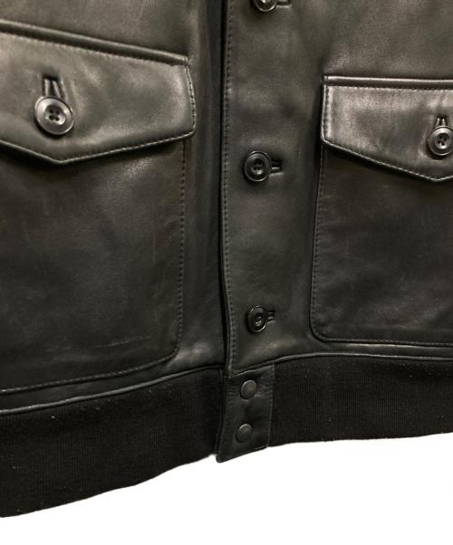 Eddie Bauer（エディーバウアー）Eddie Bauer (エディーバウアー) A-1型シープスキンジャケット ブラック サイズ:Mの古着・服飾アイテム