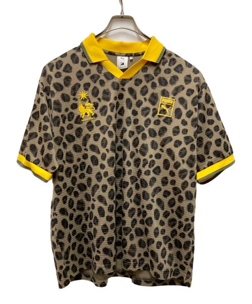 PUMA（プーマ）PUMA (プーマ) SASQUATCHfabrix. (サスクワッチファブリックス) アニマルパターンゲームシャツ ブラウン サイズ:Lの古着・服飾アイテム