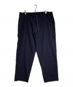 COMOLIコモリ）の古着「ウールギャバ ドローストリング パンツ」｜ネイビー