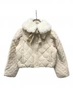 epineエピヌ）の古着「fur ribbon quilting short downcoat」｜アイボリー