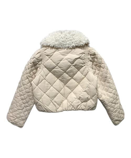 epine（エピヌ）epine (エピヌ) fur ribbon quilting short downcoat アイボリー サイズ:-の古着・服飾アイテム