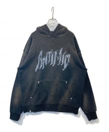 ANTIMID（アンチミッド）の古着「エイジングデザインパーカー」｜ブラック