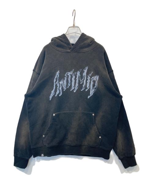 ANTIMID（アンチミッド）ANTIMID (アンチミッド) エイジングデザインパーカー ブラック サイズ:Sの古着・服飾アイテム
