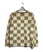 COMME des GARCONS HOMME DEUXコムデギャルソン オム ドゥ）の古着「ブロックパターンニット」｜ベージュ×ブラウン