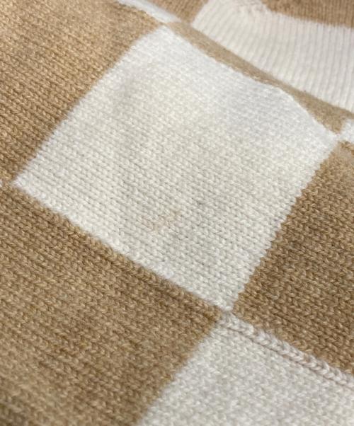 COMME des GARCONS HOMME DEUX（コムデギャルソン オム ドゥ）COMME des GARCONS HOMME DEUX (コムデギャルソン オム ドゥ) ブロックパターンニット ベージュ×ブラウン サイズ:Lの古着・服飾アイテム