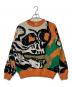 P.A.M（パム）の古着「Skulls Crew Neck Knit（スカルクルーネックニット）」｜ベージュ×オレンジ