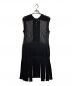 TOGA ARCHIVESトーガアーカイブス）の古着「Fringe knit dress ノースリーブワンピース」｜ブラック