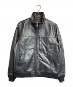 AVIREXアヴィレックス）の古着「STAND LEATHER MA-1 MOD JACKET」｜ブラック
