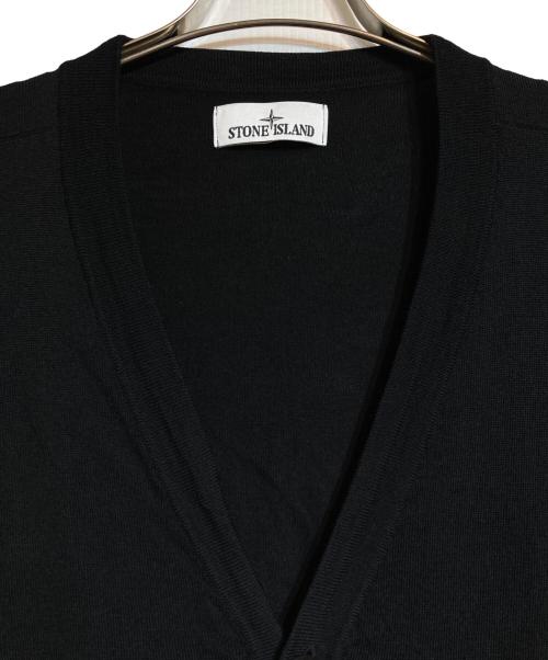 STONE ISLAND（ストーンアイランド）STONE ISLAND (ストーンアイランド) ロゴパッチニットカーディガン ブラック サイズ:XLの古着・服飾アイテム
