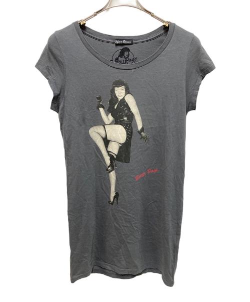 Hysteric Glamour（ヒステリックグラマー）Hysteric Glamour (ヒステリックグラマー) プリントTシャツ グレー サイズ:freeの古着・服飾アイテム