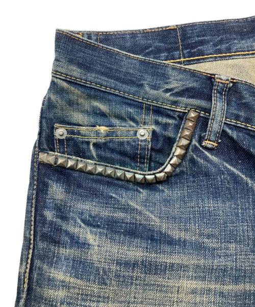 Hysteric Glamour（ヒステリックグラマー）Hysteric Glamour (ヒステリックグラマー) スタッズデニムパンツ ブルー サイズ:Sの古着・服飾アイテム