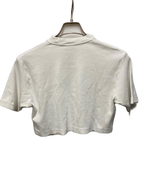 OFFWHITE（オフホワイト）OFFWHITE (オフホワイト) LOGO DETAIL CROPPED T-SHIRT ホワイト サイズ:Lの古着・服飾アイテム