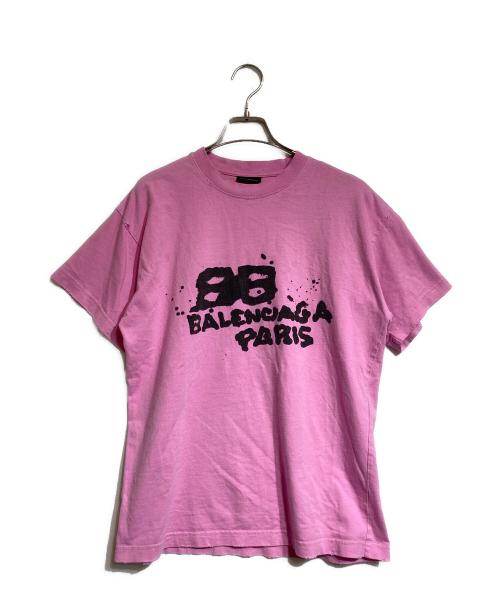 BALENCIAGA（バレンシアガ）BALENCIAGA (バレンシアガ) Hand Drawn BB Icon Tee ピンク サイズ:XSの古着・服飾アイテム