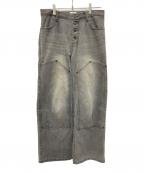 BADWAYバッドウェイ）の古着「Coating double knee denim」｜グレー