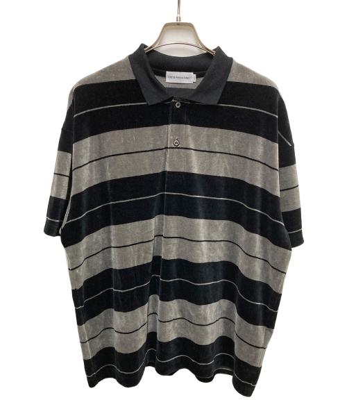 COOTIE PRODUCTIONS（クーティープロダクツ）COOTIE PRODUCTIONS (クーティープロダクツ) Velour Border S S Polo ブラック×グレー サイズ:Sの古着・服飾アイテム