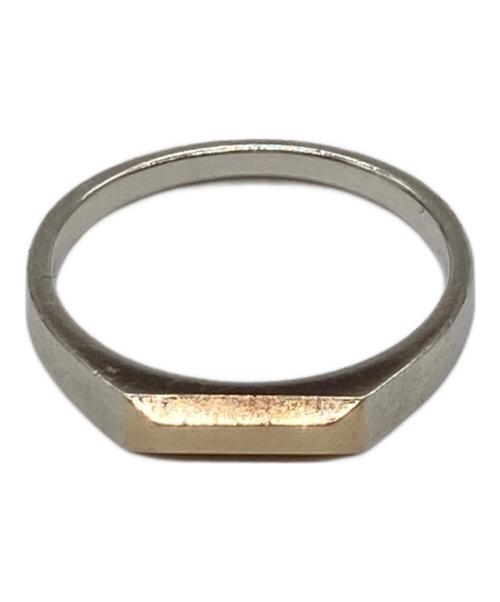 Simmon（シモン）simmon (シモン) SIGNET RING ナローカットリング シルバー×ゴールド サイズ:１4.5の古着・服飾アイテム
