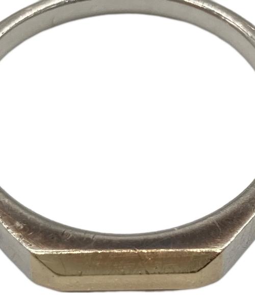 Simmon（シモン）simmon (シモン) SIGNET RING ナローカットリング シルバー×ゴールド サイズ:１4.5の古着・服飾アイテム