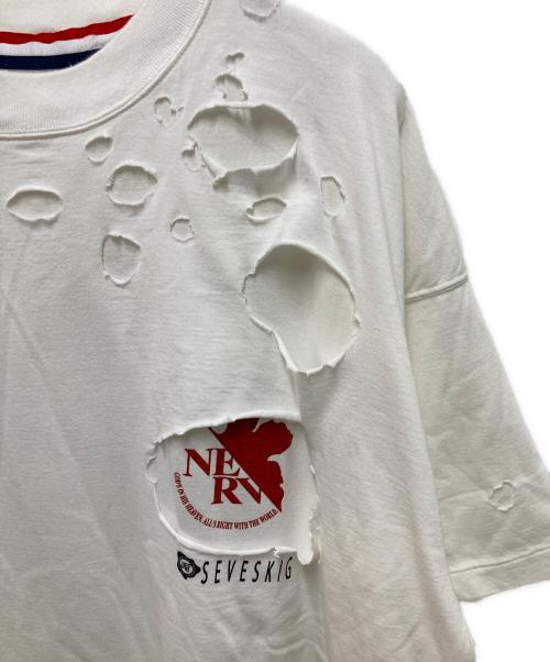SEVESKIG（セヴシグ）SEVESKIG (セヴシグ) EVANGELION S/SL Tee ホワイト サイズ:Mの古着・服飾アイテム