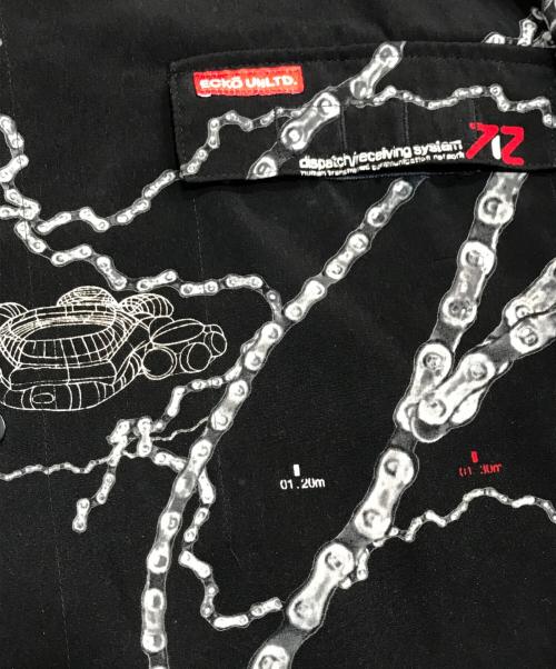 ecko complex（エコーコンプレックス）ecko complex (エコーコンプレックス) 総柄半袖シャツ ブラック サイズ:XXLの古着・服飾アイテム