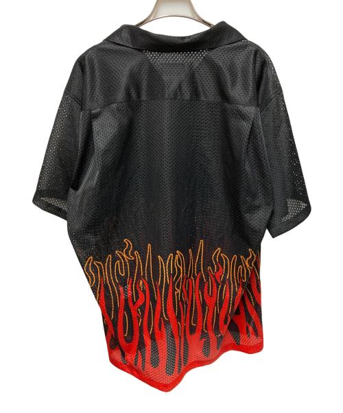 COTTON PAN（コットンパン）COTTON PAN (コットンパン) メッシュファイヤーパターンシャツ ブラック サイズ:2の古着・服飾アイテム