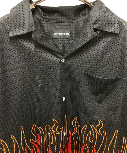 COTTON PAN（コットンパン）COTTON PAN (コットンパン) メッシュファイヤーパターンシャツ ブラック サイズ:2の古着・服飾アイテム