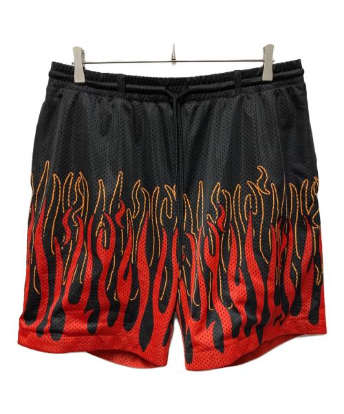 COTTON PAN（コットンパン）COTTON PAN (コットンパン) メッシュファイヤーパターンハーフパンツ ブラック サイズ:3の古着・服飾アイテム