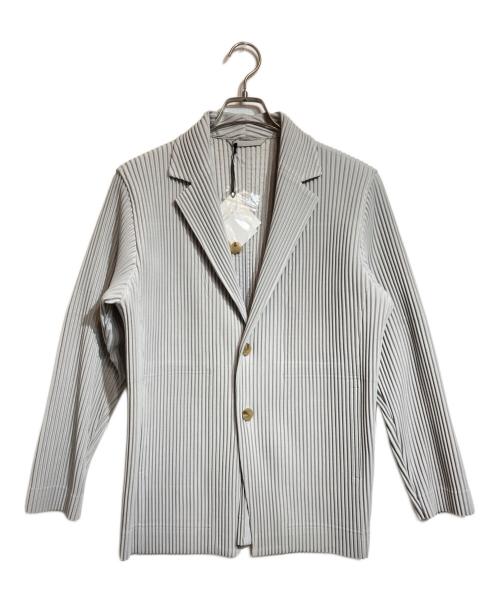 HOMME PLISSE ISSEY MIYAKE（オム プリッセ イッセイ ミヤケ）HOMME PLISSE ISSEY MIYAKE (オム プリッセ イッセイ ミヤケ) BASICプリーツテーラードジャケット グレー サイズ:1の古着・服飾アイテム