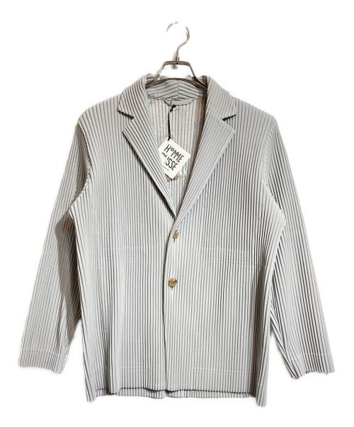 HOMME PLISSE ISSEY MIYAKE（オム プリッセ イッセイ ミヤケ）HOMME PLISSE ISSEY MIYAKE (オム プリッセ イッセイ ミヤケ) BASICプリーツテーラードジャケット グレー サイズ:1の古着・服飾アイテム