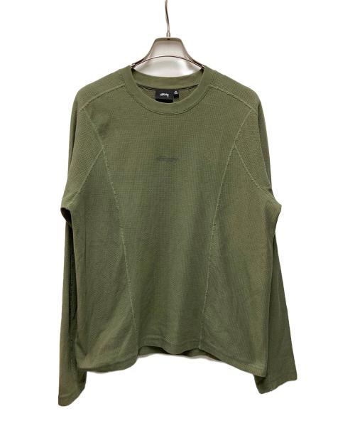 stussy（ステューシー）stussy (ステューシー) WAVE JERSEY CREW カーキ サイズ:Mの古着・服飾アイテム